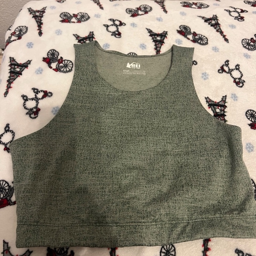 REI Cooperative Green Cropped Athletic Workout Yoga Tank Top Small